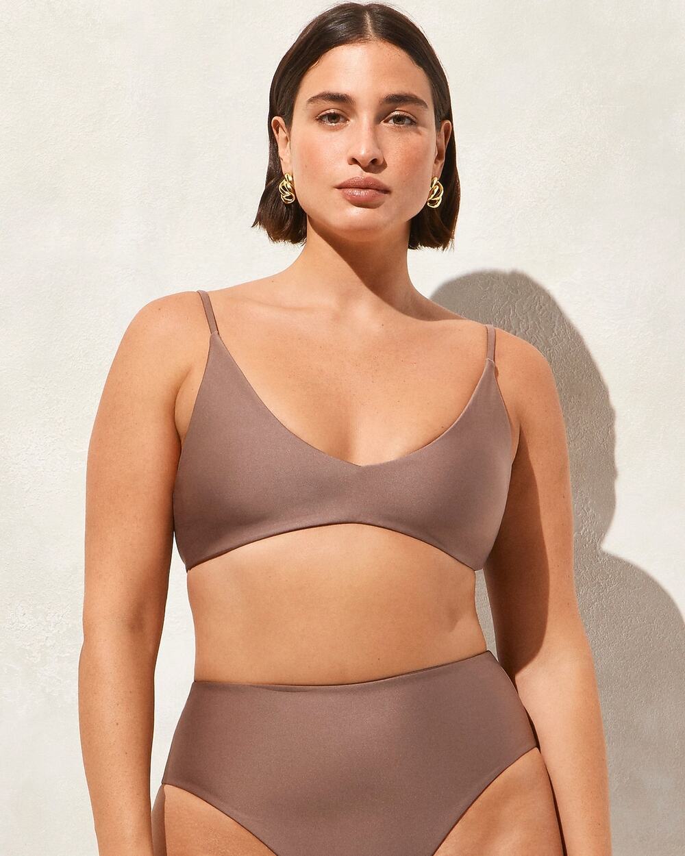 J.Crew Lana bikini top in Classic Sculpt Br Smoky Willow Wood L